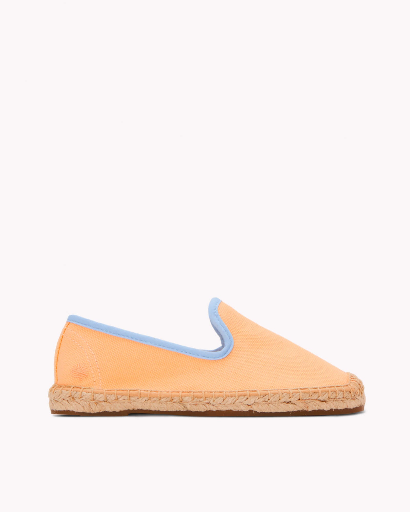 The Smoking Slipper - Contrast Piping - Peach / Blue - Kids' - Kids' Espadrilles - Peach / Blue - Soludos - 