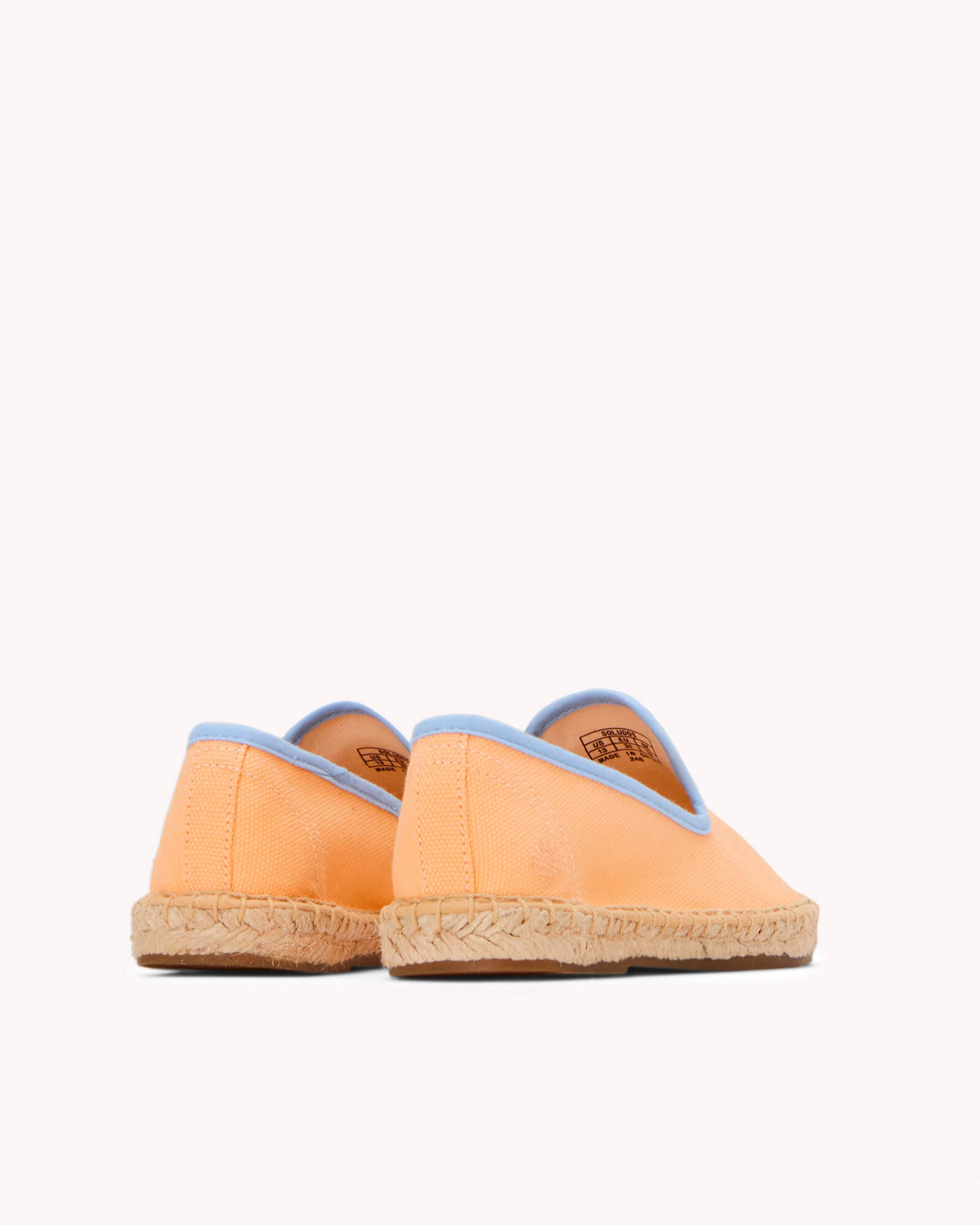 The Smoking Slipper - Contrast Piping - Peach / Blue - Kids' - Kids' Espadrilles - Peach / Blue - Soludos - 