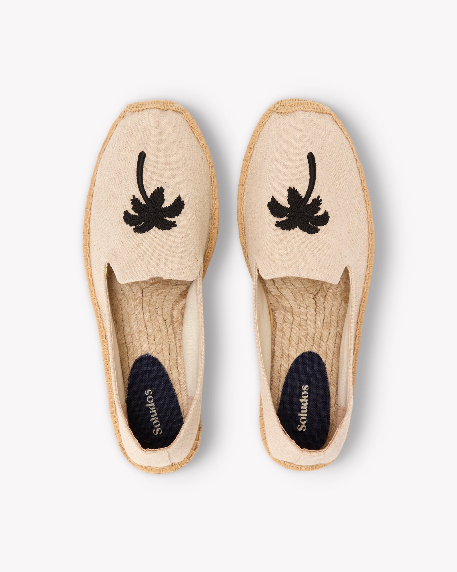 The Smoking Slipper - Embroidery / Palm Tree - Natural Undyed - Men's - Men's Espadrilles - Natural Undyed / Palm Tree - Soludos -