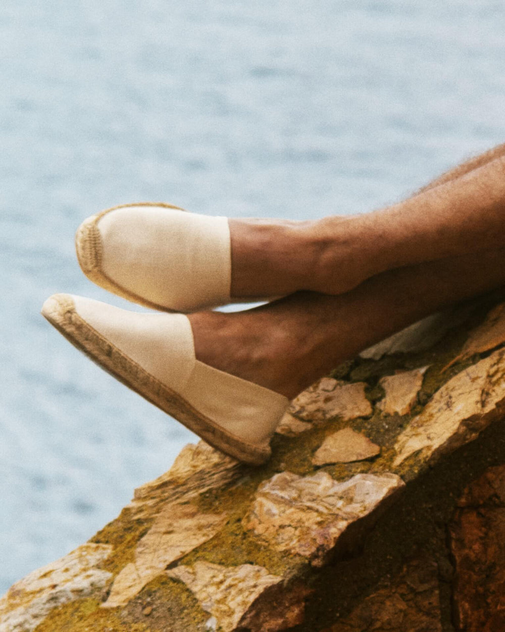 Man relaxing in Smoking Slippers outside