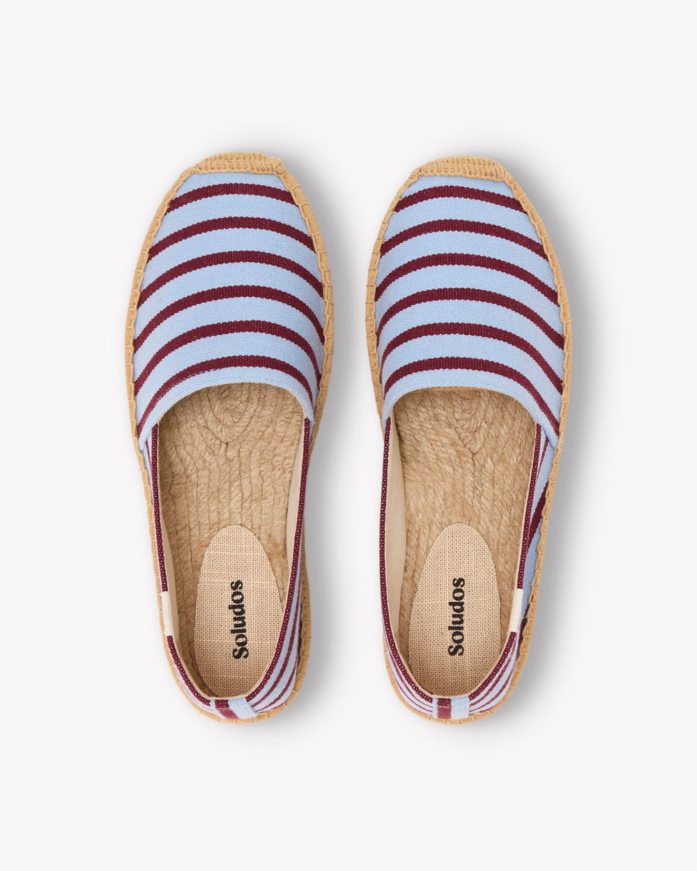 The Original Espadrille - Classic Stripes - Light Blue / Maroon - Women's