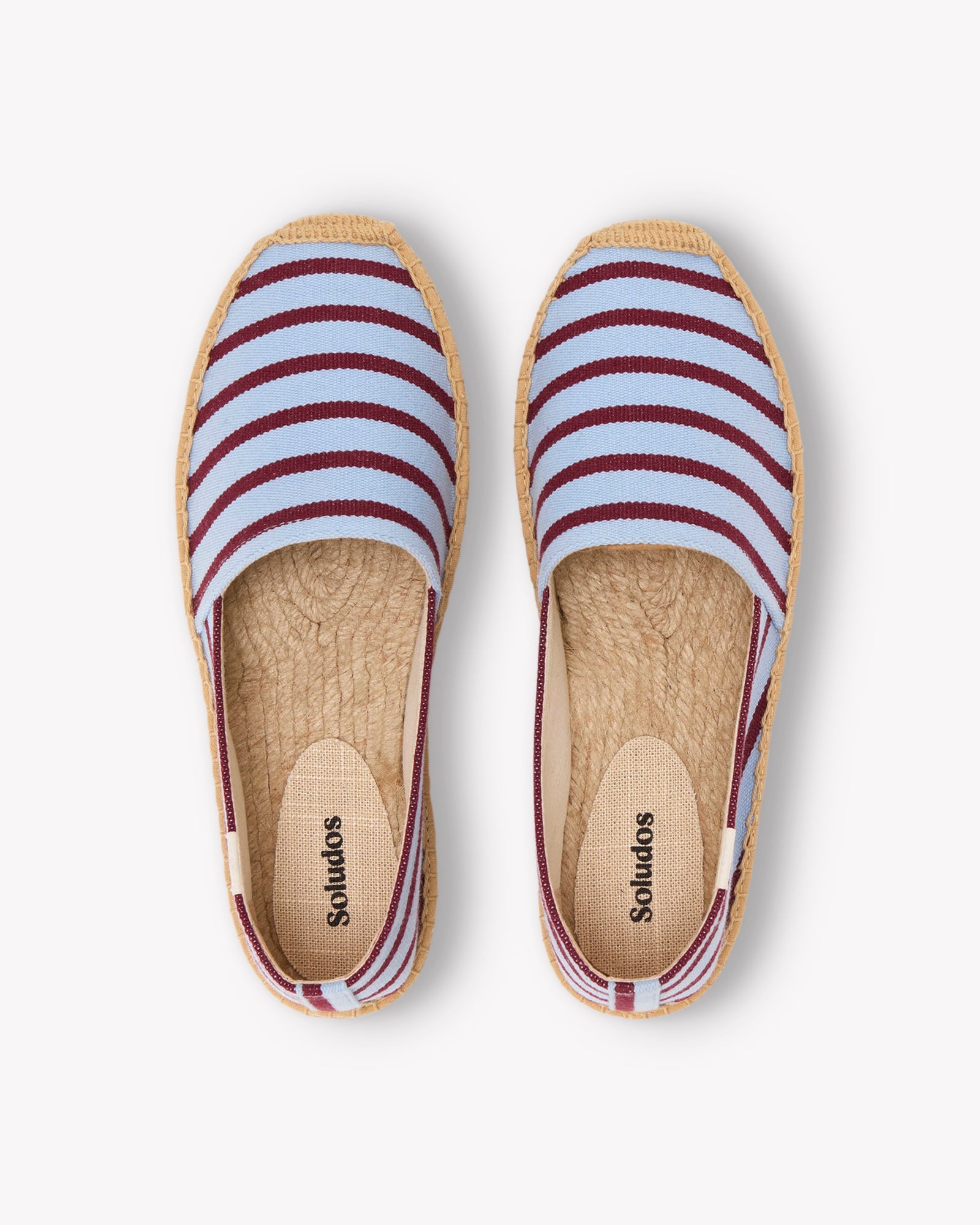 The Original Espadrille - Classic Stripes - Light Blue / Maroon - Women's