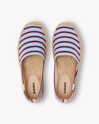 The Original Espadrille - Classic Stripes - Light Blue / Maroon - Women's