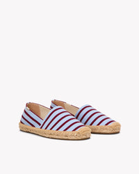 The Original Espadrille - Classic Stripes - Light Blue / Maroon - Women's