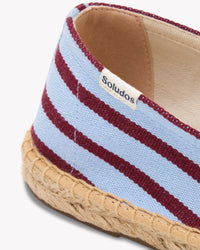 The Original Espadrille - Classic Stripes - Light Blue / Maroon - Women's